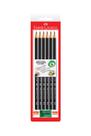 Lápis Grafite Faber-Castell Max Preto Nº2 com 4 Unidades e Apontador