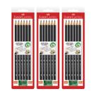 Lápis grafite HB Faber-Castell com 6 un + apontador Kit 3 blister