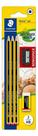 Lapis Grafite Staedtler Noris 03 Un + Borracha + Apontador Amarelo