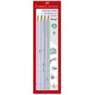 Lápis grafite triangular tons pasteis EcoLápis SuperSoft Faber Castell com 4 unidades