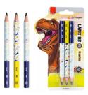 Lápis hb big estampado raptors resina triangular blister c 3un lp7251 brw
