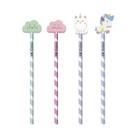 Lápis HB CiS Fantasia com Borracha Mundo dos Sonhos Cor Escrever Fofo Colorido Escolar Pastel Aula