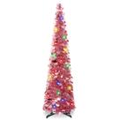 Lápis Pinkswan de árvore de Natal 150 cm com enfeites de luzes