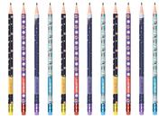 Lápis Preto Grafite HB Com Borracha Leo&Leo Estampado Divertido Decorado Kit c/ 4, 8 ou 12 Unidades a Escolher