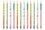 Lápis Preto Grafite HB Com Borracha Leo&Leo Estampado Divertido Decorado Kit c/ 4, 8 ou 12 Unidades a Escolher
