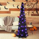 Lápis preto Halloween Tree Pinkswan de 1,5 m de Natal com luz Lápis preto Halloween Tree Pinkswan de 1,5 m de Natal com luz