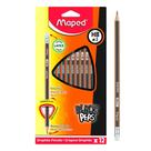 Lápis Preto HB N2 Black Peps Triangular Ergonômico c/ Borracha Caixa 12 Unidades Maped Lápis Preto HB N2 Black Peps Triangular Ergonômico c/ Borracha Caixa 12 Unidades Maped