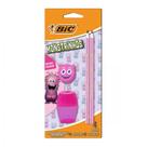 Lápis preto Monstrinho Rosa com 2 lápis 1 borracha e 1 apontador 530080 - Bic