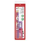 Lápis preto Pets Rosa e Roxo SM/935PETRR com 2 lápis 1 borracha e 1 apontador - Faber-Castell Lápis preto Pets Rosa e Roxo SM/935PETRR com 2 lápis 1 borracha e 1 apontador - Faber-Castell