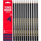 Lapis preto redondo hb yins paper com 12 pecas 17,5cm