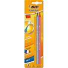 Lápis Preto Sextavado BIC Evolution Pijama HB - Blister com 3 Unidades