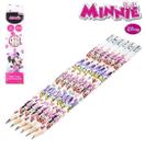 Lápis preto sextavado com 6 peças minnie