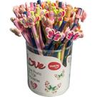Lápis Preto Sextavado Decorado Love Borboletas com Borracha TOP - Pote com 36 Unidades Lápis Preto Sextavado Decorado Love Borboletas com Borracha TOP - Pote com 36 Unidades