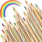 Lápis Rainbow TAST, 30 peças para crianças, 4 em 1, coloridos