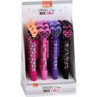 Lapiseira 2.0MM Divert ROCK GIRL Plástica BRW com Ponteira de Silicone Display com 12 Unidades