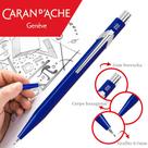 Lapiseira Office 0.7mm Caran D'Ache Cromada Azul Safira 844