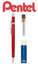 Lapiseira Tecnica Pentel 0,3mm P-203 Sharp Vermelha + Itens Lapiseira Tecnica Pentel 0,3mm P-203 Sharp Vermelha + Itens