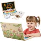 Laptop de aprendizagem de madeira Montessori BEKIOLE 30cm Floral