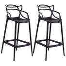 Laraz Home Decor, Kit 2 Banquetas Alta Allegra 76 cm - Preto
