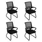 Laraz Home Decor, Kit 4 Cadeiras Office TOK Base Fixa, Preto