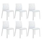 Laraz Home Decor, Kit 6 Cadeiras Gruvyer - Branco
