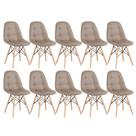Laraz, Kit - 10 x cadeiras Eames Botonê - Nude - Base de madeira clara