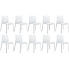Laraz, Kit 10x Cadeiras Gruvyer, Polipropileno, Jantar, Cozinha, Sala de Estar e Lazer - Branco Laraz, Kit 10x Cadeiras Gruvyer, Polipropileno, Jantar, Cozinha, Sala de Estar e Lazer - Branco