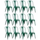 Laraz, Kit 12 cadeiras Iron Tolix design industrial Verde escuro