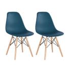 Laraz, Kit 2 cadeiras Charles Eames Eiffel DSW com pés de madeira clara