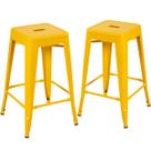 Laraz, Kit 2 x banquetas Iron Tolix Kit 66 cm Kit Industrial Kit Aço Kit Vintage Kit Amarelo