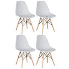 Laraz, Kit 4 cadeiras Charles Eames Eiffel DSW com pés de madeira clara