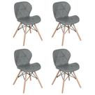 Laraz, Kit 4 cadeiras estofadas Charles Eames Eiffel Slim Wood confort