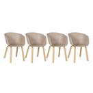 Laraz, Kit - 4 x cadeiras Cassia - Nude Laraz, Kit - 4 x cadeiras Cassia - Nude