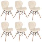 Laraz, Kit 6 cadeiras estofadas Charles Eames Eiffel Slim Wood confort