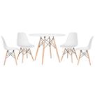 Laraz, Kit - Mesa Eames 100 cm branco + 4 cadeiras Eames Eiffel Dsw branco