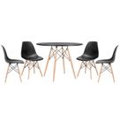 Laraz, KIT - Mesa Eames 100 cm preto + 4 cadeiras Eames DSW preto