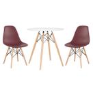 Laraz, Mesa redonda Eames 70 cm + 2 cadeiras Eiffel DSW