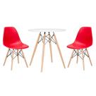 Laraz, Mesa redonda Eames 70 cm + 2 cadeiras Eiffel DSW