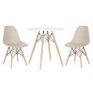 Laraz, Mesa redonda Eames 70 cm branco + 2 cadeiras Eiffel Dsw