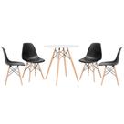 Laraz, Mesa redonda Eames 70 cm branco + 4 cadeiras Eiffel Dsw