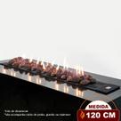 Lareira a Gás Clássica Luna 120 cm - C/ Pedras Vulcânicas - Fogo &amp Art