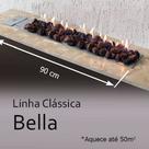 Lareira a Gás Fogo e Art Bella de 90cm Gás GLP com pedras vulcânicas