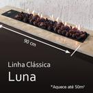 Lareira a gás Fogo e Art Luna de 90cm Gás GLP com pedras vulcânicas