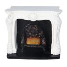 Lareira de casa de bonecas em miniatura VGEBY Resina com LED Red Flame