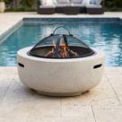Lareira De Jardim Grande Churrasqueira Redonda 60cm Luxo Aquecedor Externo Terraco Fogo De Chão Top