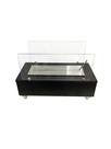 Lareira Ecológica 60 cm Inox Etanol Álcool Rodízios Preta Portátil OL 600