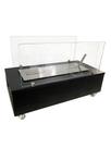 Lareira Ecológica 60 cm Preta Inox Etanol Álcool Rodízios Aquecedor OL 600