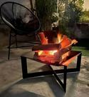 lareira externa para jardim preto fosco 50x50x25cm