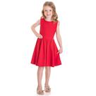 Lasie detalhada vermelho vestido infantil feminino elegante festa natal abertura costas