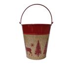Lata C/ Alca Decorativa Natal 12,5cm X 12,5cm X 14cm
